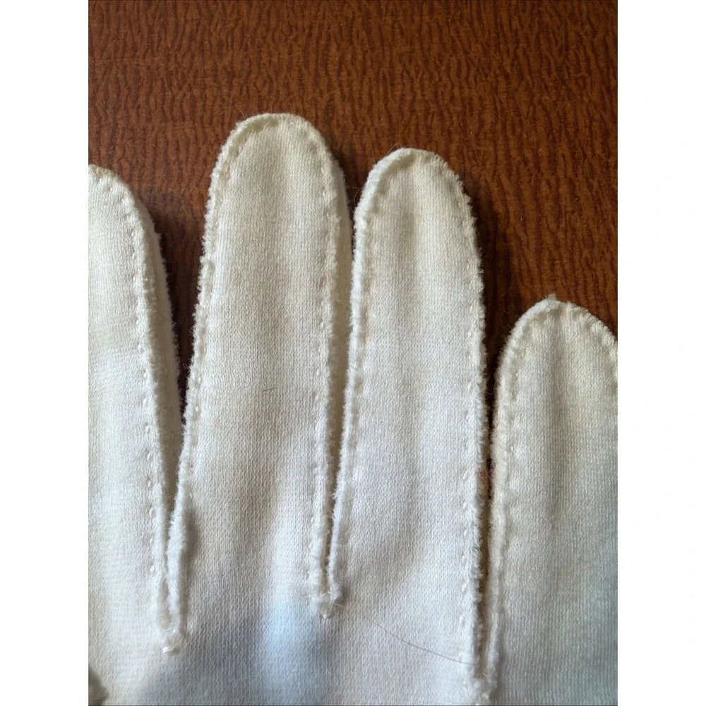 Vtg Ivory Simplex 100% Cotton Gloves Size 7 Beaded
